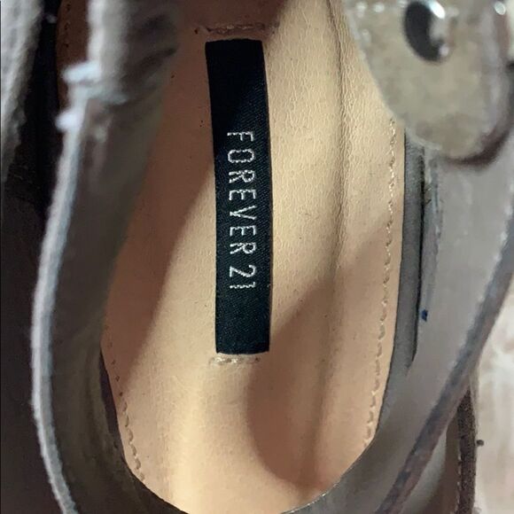 Forever 21 Faux Suede Grey Ankle Strap Heels - Picture 7 of 7
